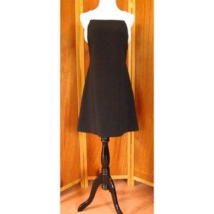 VTG Maurice Sporty Sassy Goth Short Black A-line Dress w/White Trim USA S LG